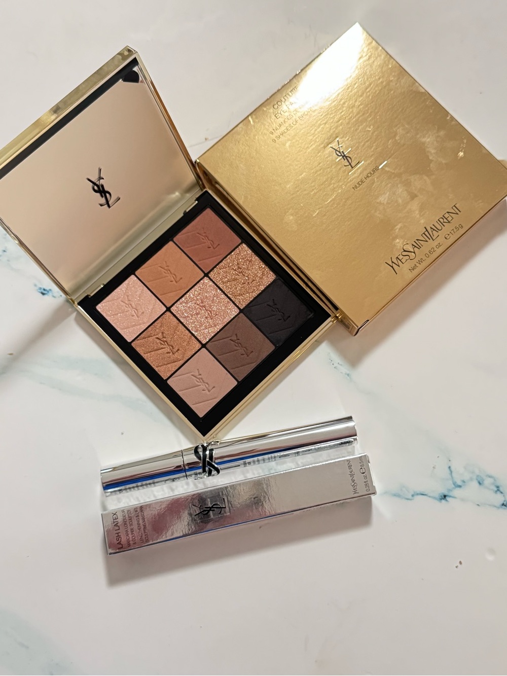 Yves Saint Laurent couture Warm Rose & Brown Eyeshadow Palette & mascara